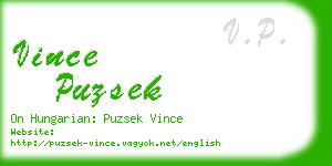 vince puzsek business card